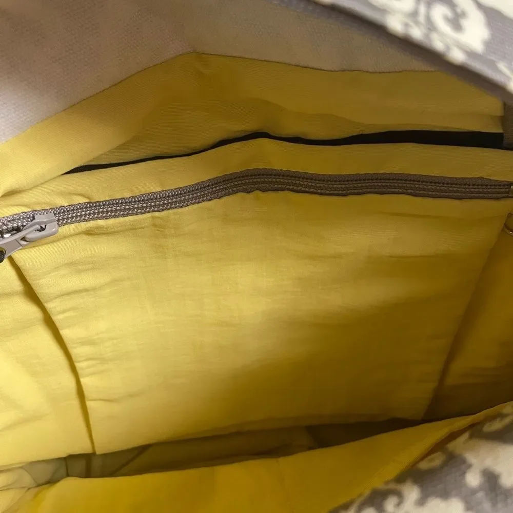Petunia Pickle Bottom Diaper Bag Shoulder Strap /Backpack Straps Gray Yellow.